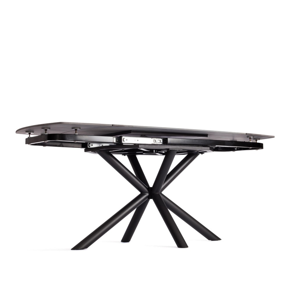 Стол обеденный Winston/Винстон столешница керамика (матовая) /опоры металл, темно-серый/черный, (120+30+30)x80x75(+1) см