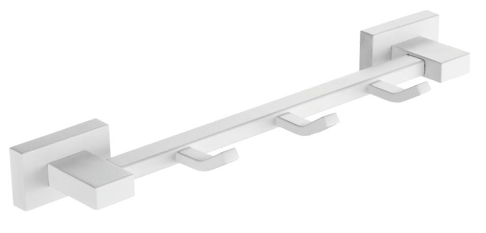 5014-F Вешалка для полотенца с 3-я крючками (БЕЛЫЙ) ViEiR  (30/1шт)