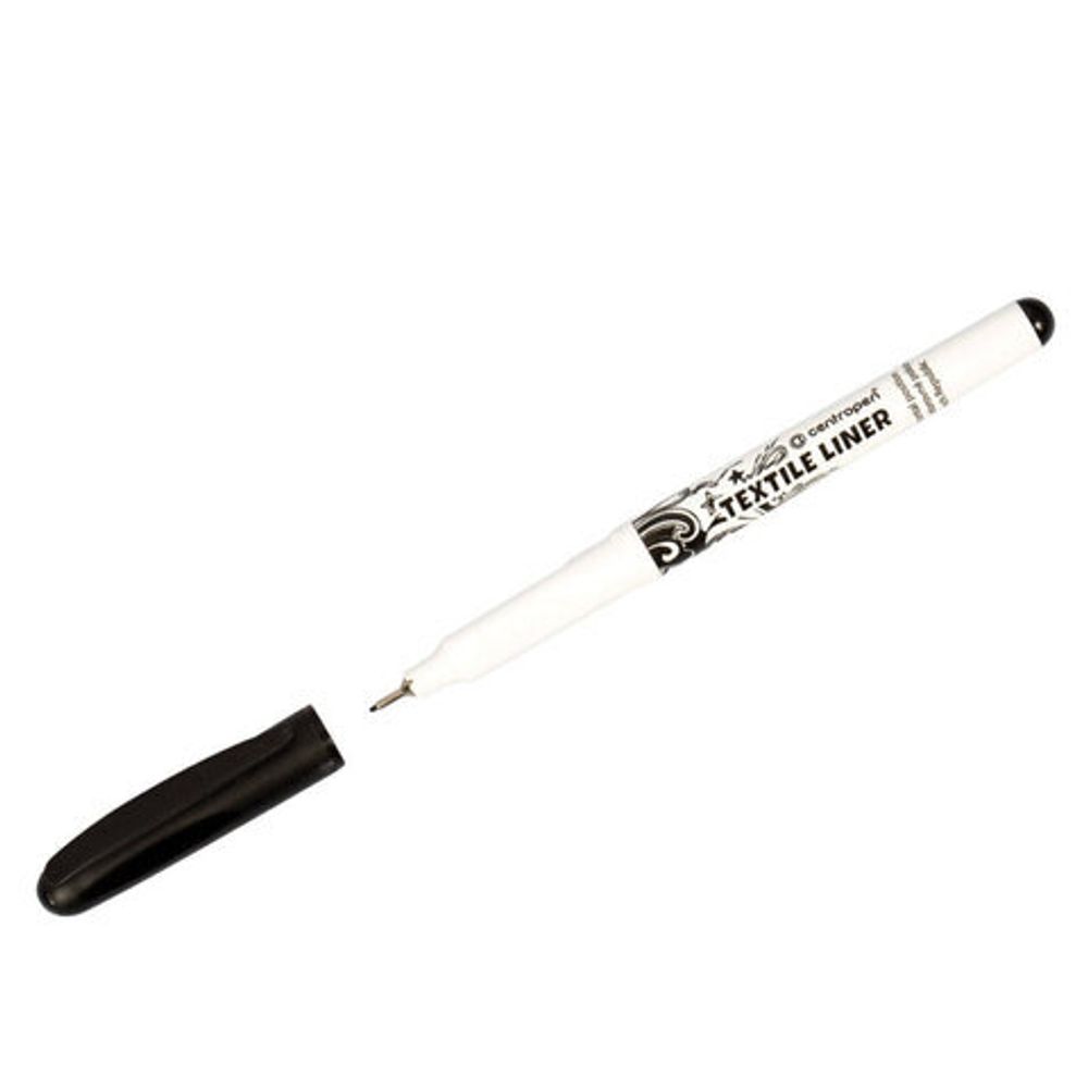 Маркер спец. CENTROPEN TEXTILE LINER 0,6-0,8 мм черный игольчатый