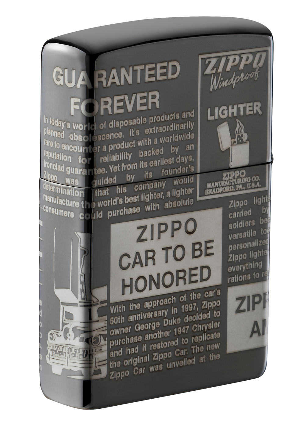 Зажигалка Black Ice® Newsprint Design ZIPPO 49049