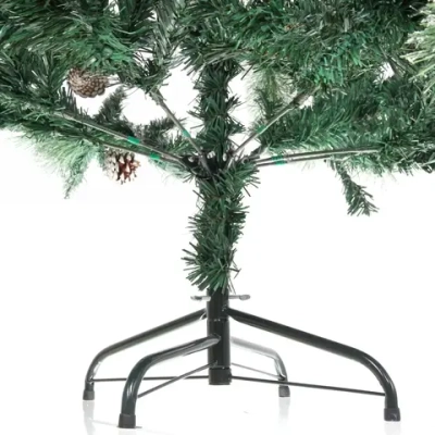 Ёлка «Кристальная» 180 см, Леска+ПВХ, шишки,белое напыление (700 веток)