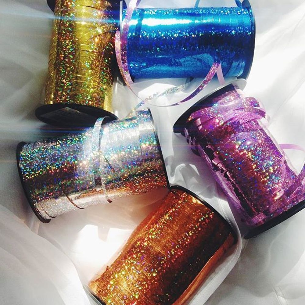 Лента полипропиленовая (0,5 см*250 м) Серебро, Голография, 1 шт.