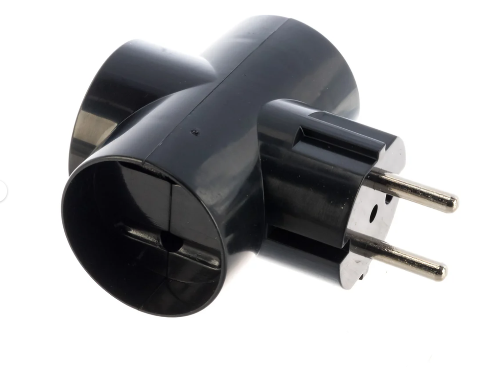 Сетевой разветвитель STEKKER 250В, 10A, IP20, черный, ADP10-15-20 39001