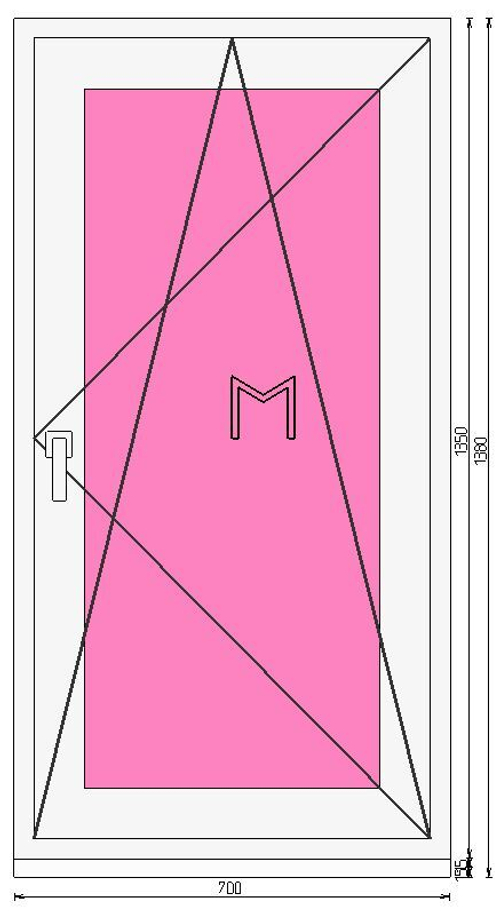 Пластиковое окно 1350 х 700 ТермА Эко + Москитная сетка