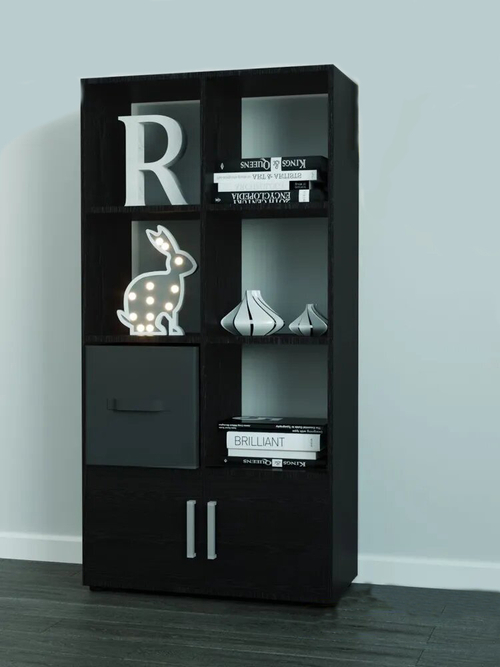 Стеллаж деревянный с дверцами