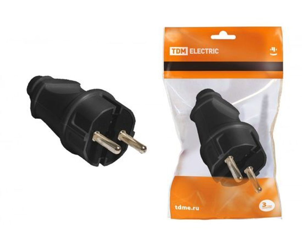 Прямая вилка, черная TDM SQ1806-0004 - 5 шт