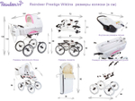 Детская коляска Reindeer Prestige Wiklina 2 в 1 с конвертом (белый/розовый)
