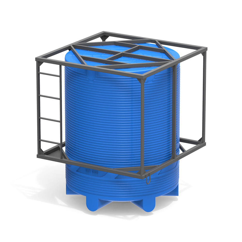 Емкости в кассетах для перевозки воды и жидких удобрений, КАС Полимер-Групп V 6000 одинарная 6000 л. вертикальная (1980x1980x2481см;синий) - арт.559075