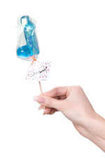 Голубой леденец в форме члена со вкусом блю кюрасао - 80 гр.