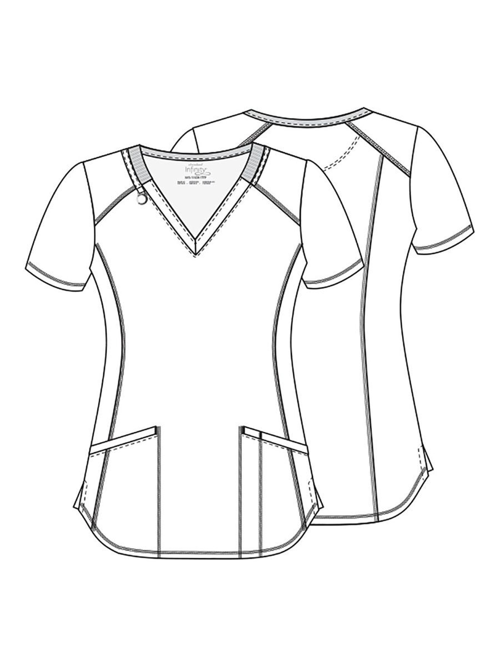 Топ медицинский женский Cherokee CK634, сердечки, XS