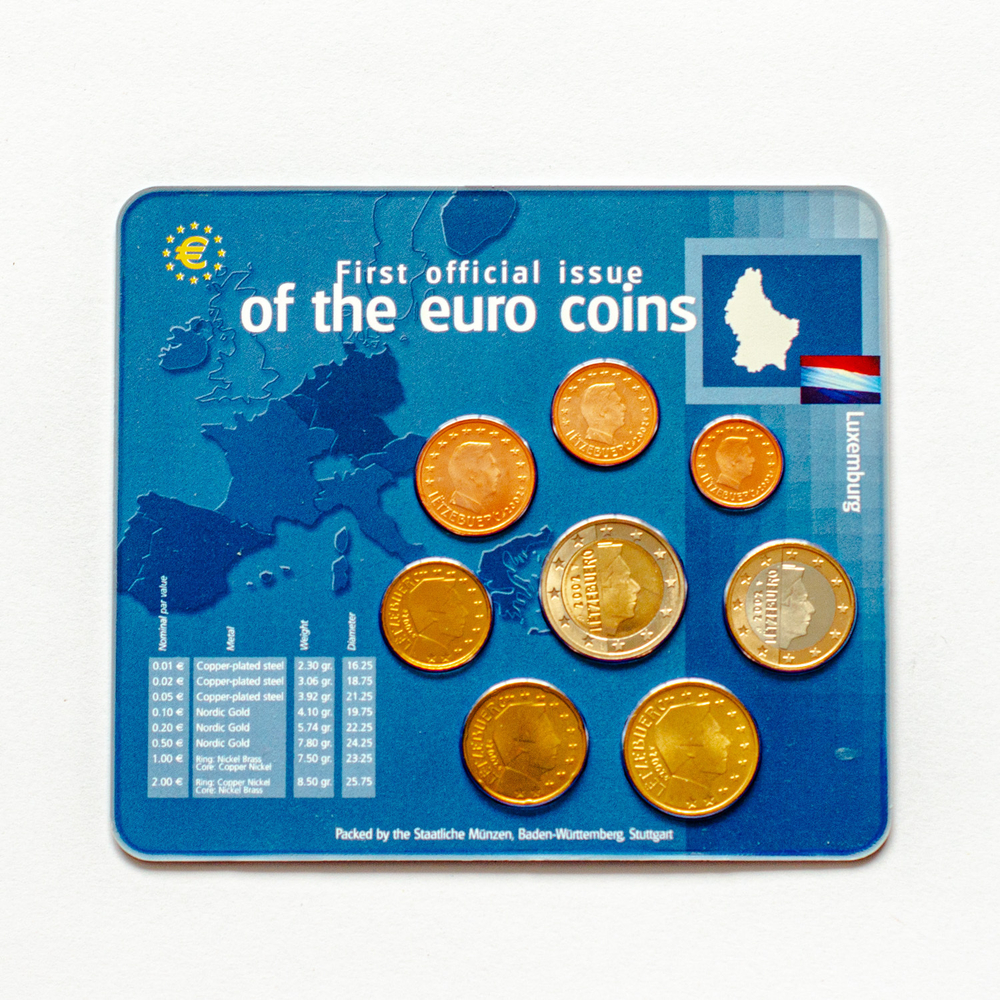 Luxembourg 2002 Year Set: First Official Issue of the Euro Coins