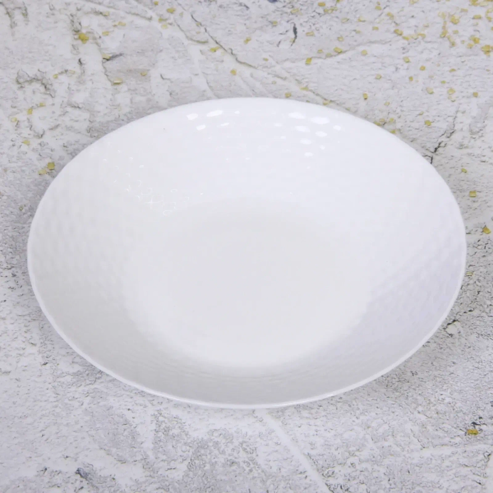 Тарелка «White magic» 20см глубокая, стеклокерамика Строчка