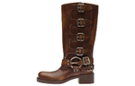 MIU MIU Leather Knee high Boots Women"s Brown
