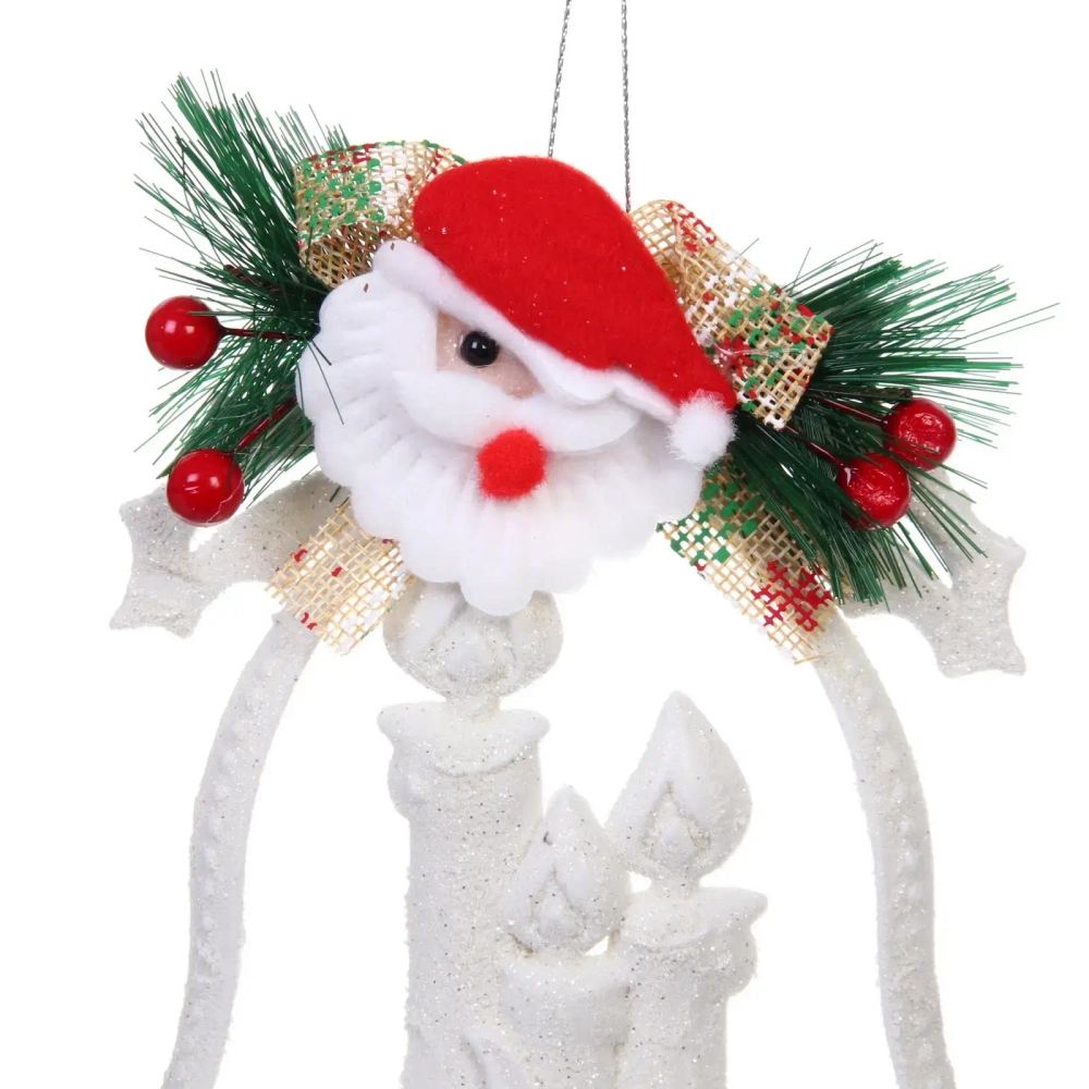 Украшение новогоднее «Колькольчик с со свечами» 17*14 см, Белый