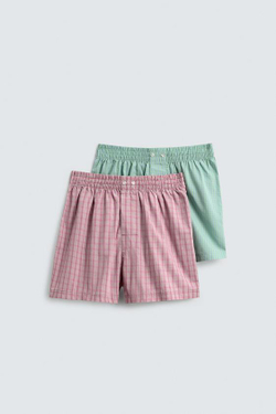 ZARA НАБОР ИЗ ДВУХ КОМБИНИРОВАННЫХ ТРУСОВ-БОКСЕРОВ ИЗ ПОПЛИНА, РАЗНОЦВЕТНЫЙ