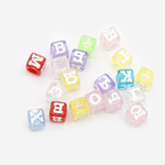 Бусины-кубик с буквами "Русский алфавит", 6мм, микс, акрил