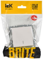 BRITE Выключатель 1-клавишный с индикацией 10А ВС10-1-1-БрЖ жемчуг IEK