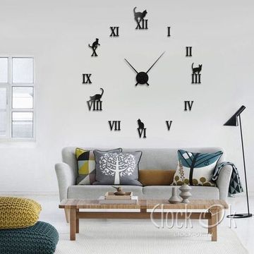 Настенные 3D часы Charm Cat