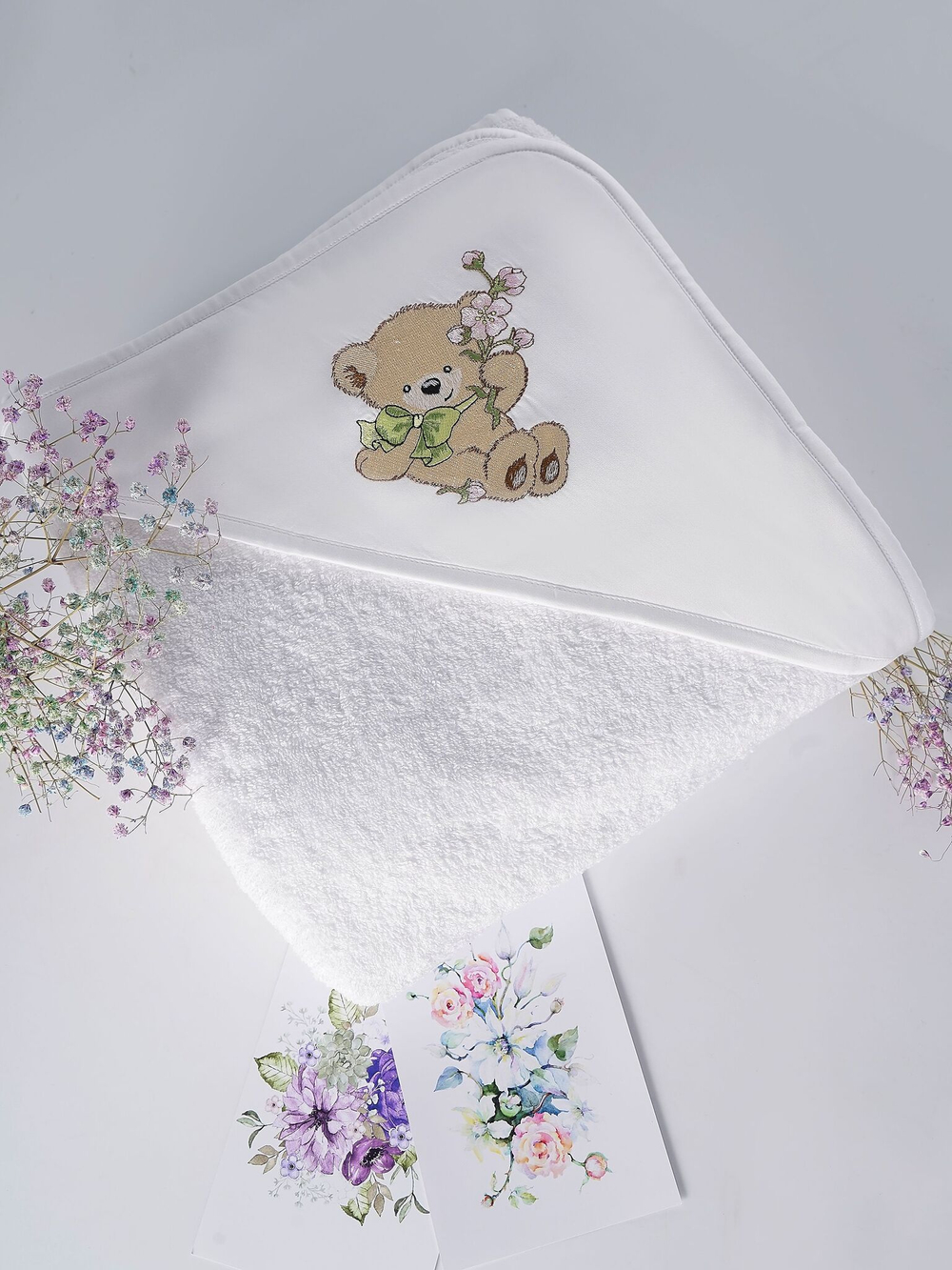 Полотенце детское 90х90 Claire Batiste Atelier Honey Girl для новорожденных с капюшоном