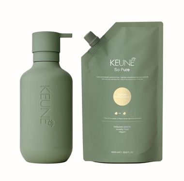 Keune So Pure Набор ВОССТАНАВЛИВАЮЩИЙ (кондиционер 1000 мл+флакон+коробка+ шубер+ пакет)