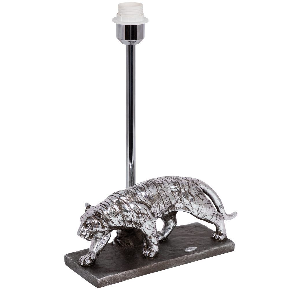 Настольная лампа Тигр Античное Серебро Тюссо Снег