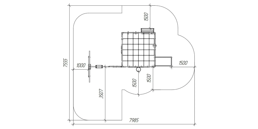 Детская площадка Савушка КУБ-6 (Махагон) с подушками и коконом
