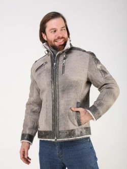 Дубленка натуральная куртка зимняя авиатор пилот