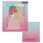 Тетрадь 48л., А5, клетка, Alingar "Positive girls", скрепка, мелованный картон (стандарт), блок офсет, 4 дизайна в пленке т/у