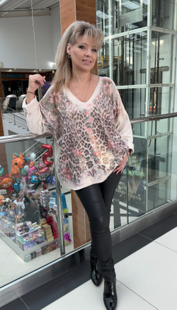 Итальянская туника - джемпер с блестящим напылением