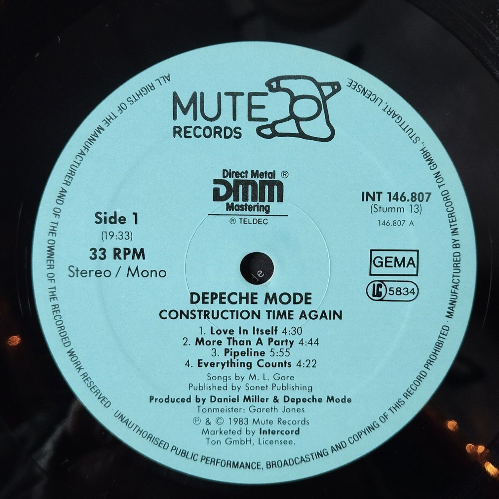 Винтажная виниловая пластинка LP Depeche Mode Construction Time Again (Germany 1983)