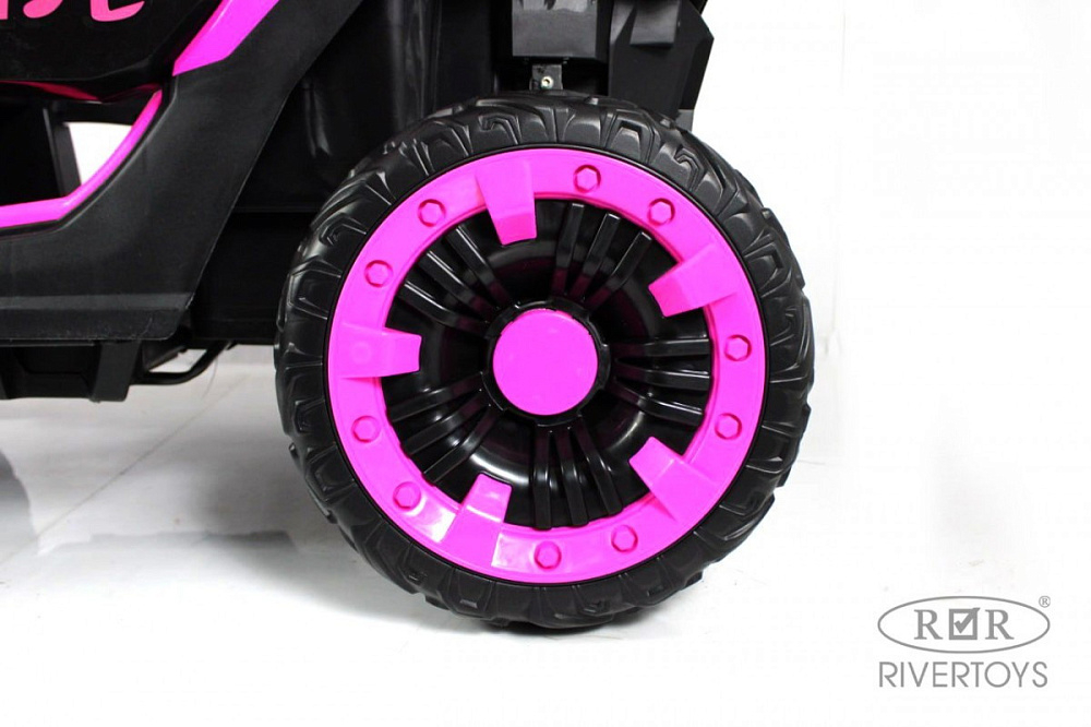 Детский электромобиль RiverToys X707XX BLACK-PINK/черно-розовый