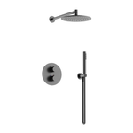 Душевой комплект с термостатом Sancos Etna, с внутренней частью, вороненая сталь арт. SC9010GG