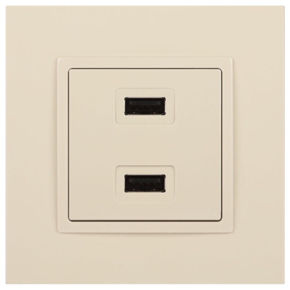 14-4110-02 ЭРА Устройство зарядное USB, 230В/5В-2100мА, IP20, Эра Elegance, сл.кость