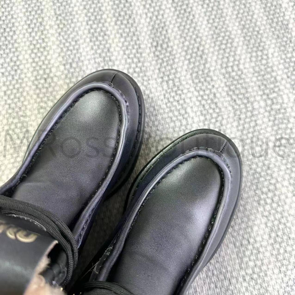 Женские лоферы Prada с мехом