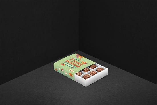 Упаковка для 9 шоколадных конфет. С Днем Знаний!