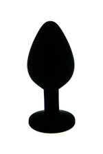 Маленькая черная пробка с желтым кристаллом ONJOY Silicone Collection (Цвет: черный с желтым)