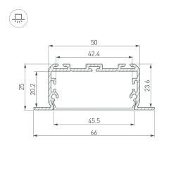 Профиль KLUS-POWER-W50-FS-2000 ANOD (Arlight, Алюминий) 028919