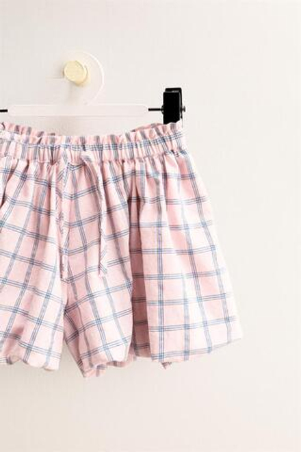 ZARA TIMELESS - ШОРТЫ-БЕРМУДЫ В КЛЕТКУ, РОЗОВЫЙ