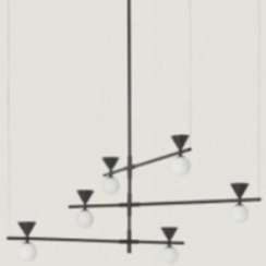 Подвесной светильник Oneta L черный металл / черный мрамор
