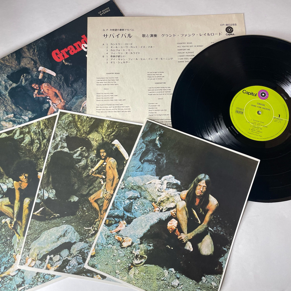 Винтажная виниловая пластинка LP Grand Funk Railroad Survival (Япония 1971) (Без Оби) (3 фото)