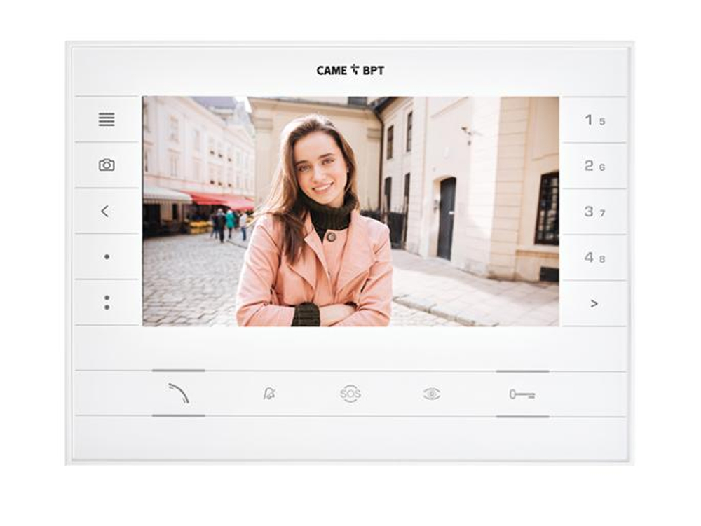 FUTURA X2 WH - Абонентское устройство hands-free с цв. 7’’ дисплеем, сенс. клавишами, подключение к 4-проводным панелям, цвет белый лёд