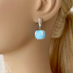 LEFIREL' Серьги серебряные женские "Ледяной цветок" с цветами из муранского стекла / ювелирные украшения из родированного серебра 925