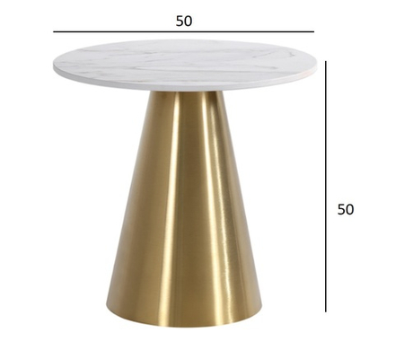 Стол журнальный Garda Decor Garda Decor керамогранит белый d50*50 см