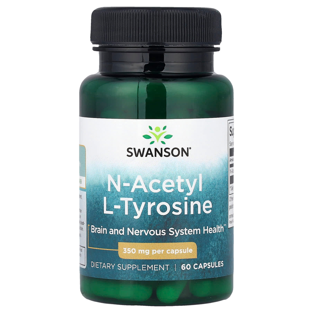 Swanson, N-ацетил L-тирозин, 350 мг, 60 капсул