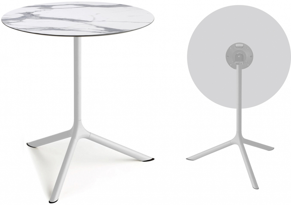 Стол ламинированный обеденный складной Scab Design Tripe Maxi Folding, белый, белый мрамор Каррара