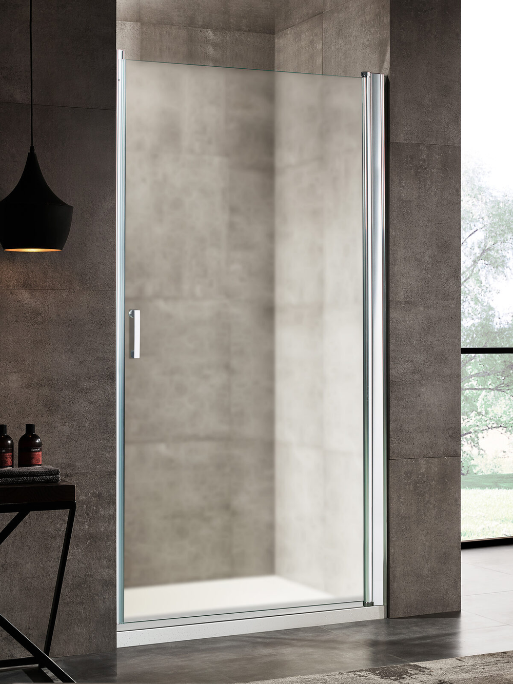 Душевое ограждение RIVER BOSFOR 80 МТ Душевое ограждение 80х185 10000001113 Прямоугольная Универсальная  Хром матовый