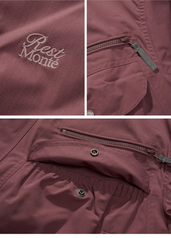 Куртка Nothomme Monterest Outdoor Water-Repellent Retro Mountain Style Color-Block Loose Fit Stand Collar Workwear Jacket