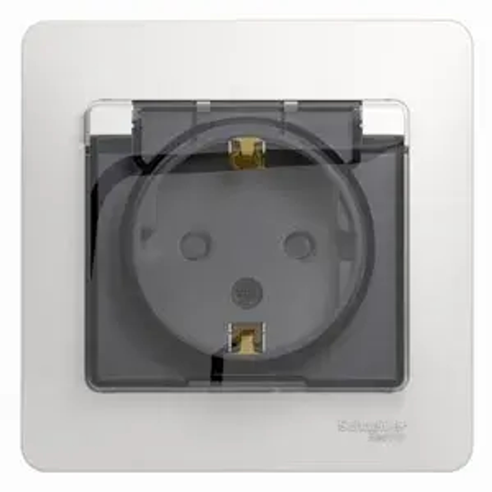 Розетка IP44 "Glossa" С/У с ЗК (250В, 16А, защит.шторки)