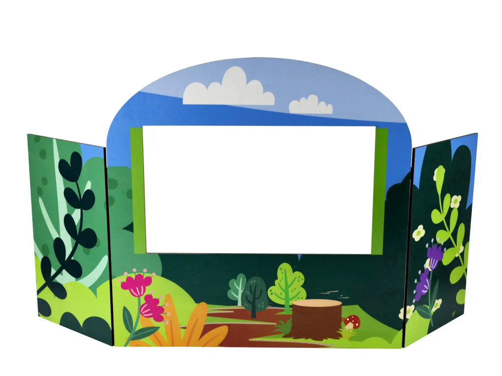 Ширма для кукольного театра, трансформируемая настольная из фанеры, 250х410 мм