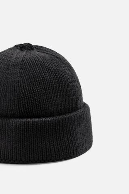 ZARA КОРОТКАЯ ШАПКА БИНИ, ЧЕРНЫЙ